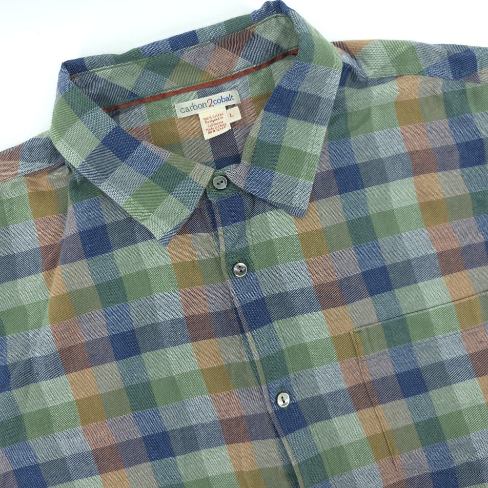 Carbon 2 Cobalt‎ Shirt Mens Large Multicolor Cotton Long Sleeve Button Up Casual